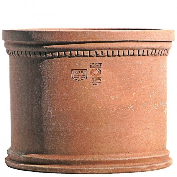 Terracotta Topf Impruneta - Cilindro con bordi e greca
